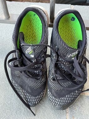 New Balance Black Running Shoes with Bright Green Insole